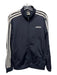 Adidas Size M Blue & White Polyethylene Solid Zipper Men's Jacket Blue & White / M