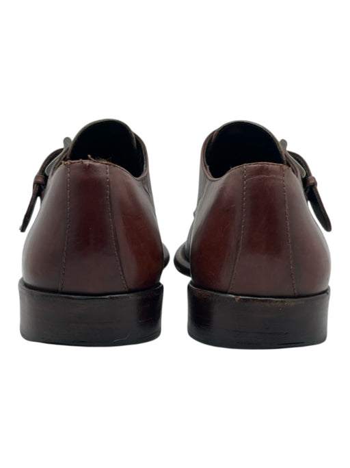 Facconable Shoe Size 10 Brown Leather Solid Dress Single monk strap Men's Shoes Brown / 10