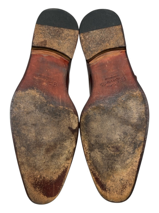 Facconable Shoe Size 10 Brown Leather Solid Dress Single monk strap Men's Shoes Brown / 10