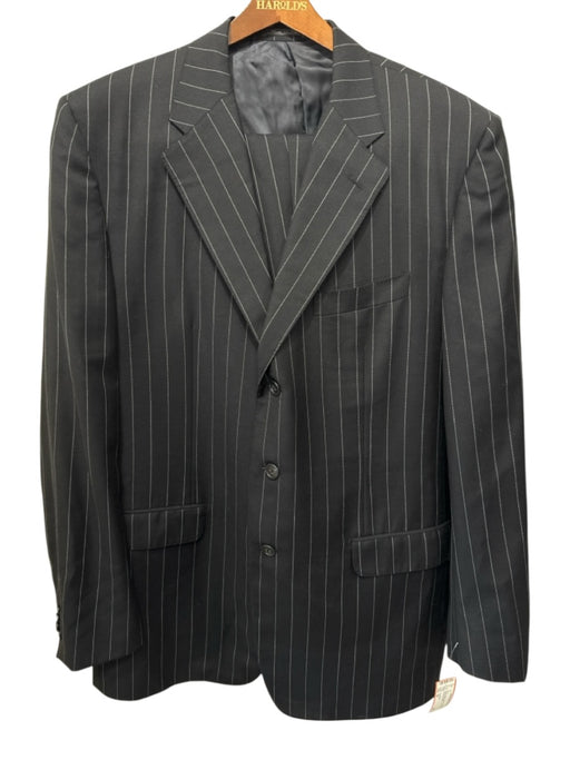 Cornelliani Black & White Wool Pinstripe 3 button Men's Suit Black & White / 54