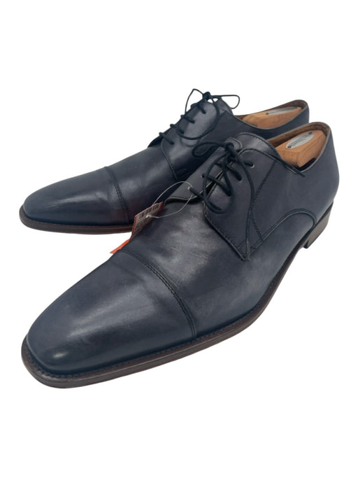 Borelio Shoe Size 13 Blue Leather Solid Dress Men's Shoes Blue / 13