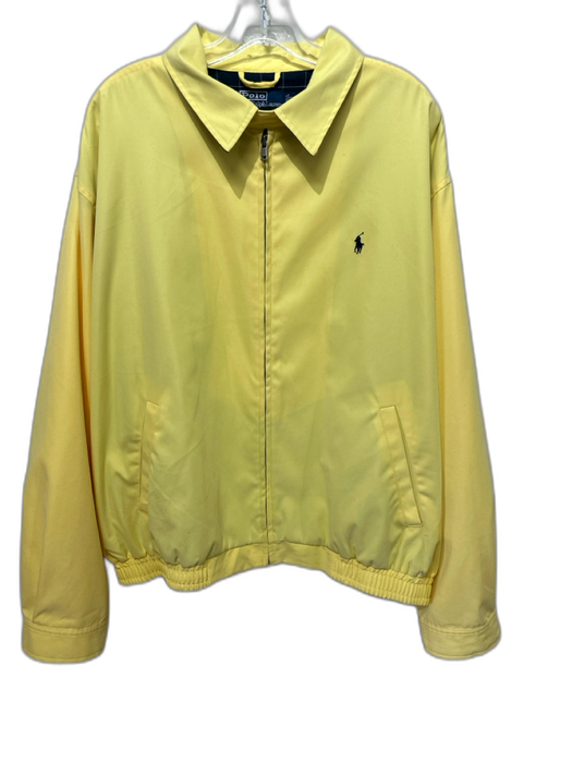 Polo Size XL Yellow Cotton Blend Solid Zip UP Men's Jacket Yellow / XL