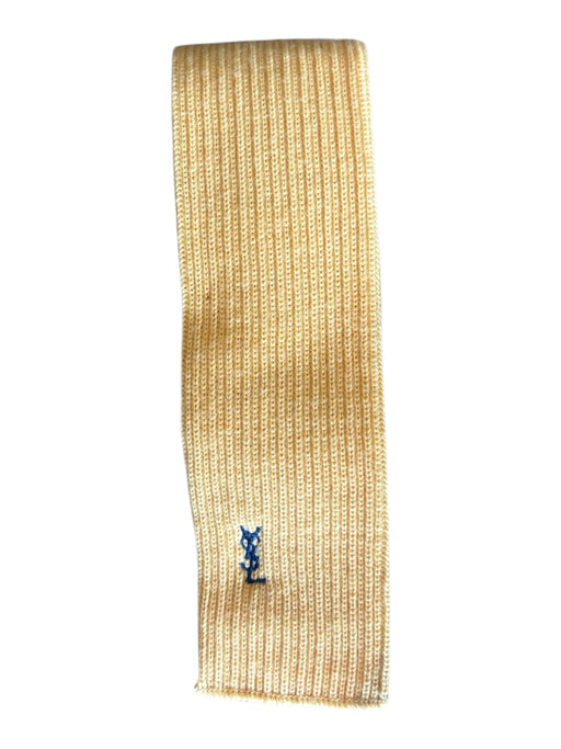 Yves Saint Laurent Yellow Wool Blend Solid Knit Men's Ties Yellow