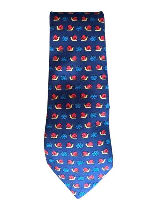 Hermes Blue & Red Silk Snails Men's Ties Blue & Red