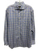 Neiman Marcus Size 16.5 Blue & Multi Cotton Plaid Button Down Long Sleeve Shirt Blue & Multi / 16.5