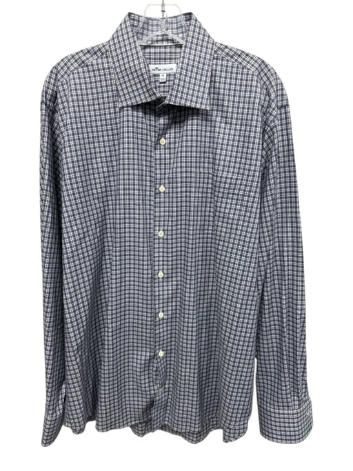 Peter Millar Size XL White & Multi Cotton Plaid Button Down Long Sleeve Shirt White & Multi / XL