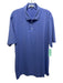 Peter Millar Size L Blue & Purple Polyester Striped Polo Men's Short Sleeve Blue & Purple / L