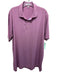 Peter Millar Size L Red & Gray Polyester Striped Polo Men's Short Sleeve Red & Gray / L