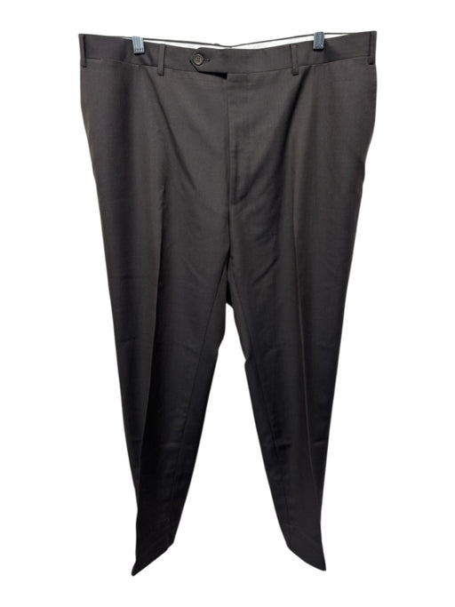 Canali Size 40 Brown Wool Solid Zip Fly Men's Pants Brown / 40