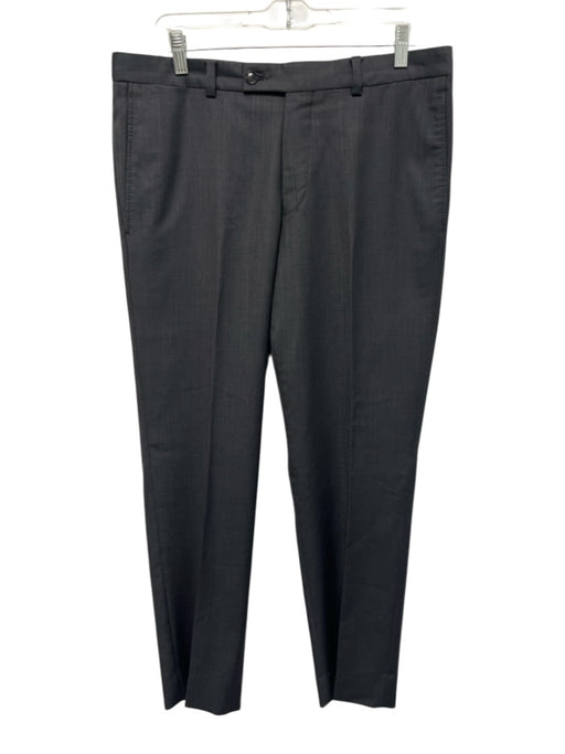 Ted Baker Size 34 Dark Gray Wool Solid Zip Fly Men's Pants Dark Gray / 34