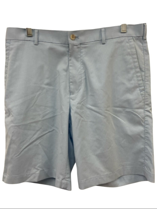 Peter Millar Size 34 Blue & White Polyester Striped Men's Shorts Blue & White / 34