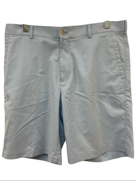 Peter Millar Size 34 Blue & White Polyester Striped Men's Shorts Blue & White / 34