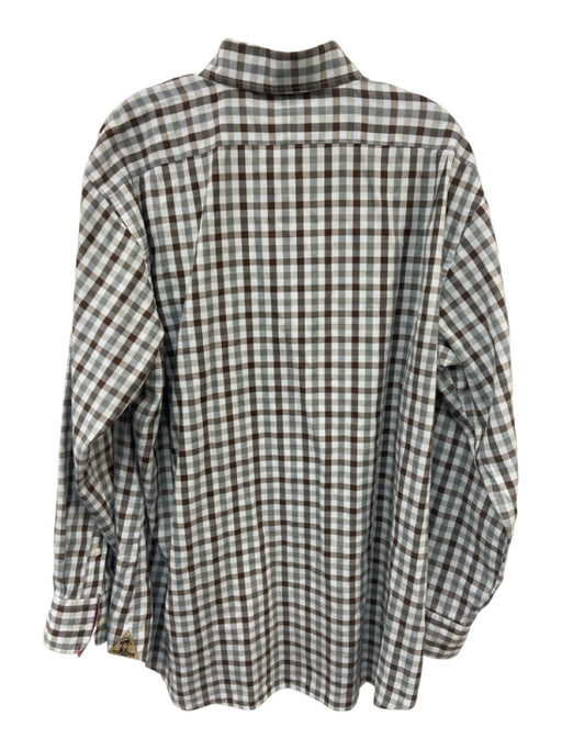 Miller Brothers Size XL Brown & Gray Cotton Plaid Button Down Long Sleeve Shirt Brown & Gray / XL