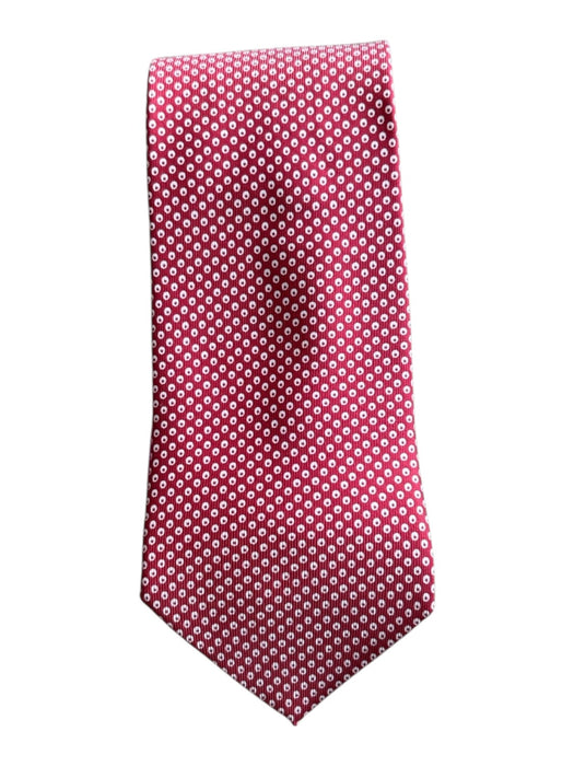 Giorgio Armani Red & White Silk All Over Print Men's Tie Red & White