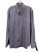 Peter Millar Size L White, Purple & Blue Cotton Plaid Men's Long Sleeve Shirt White, Purple & Blue / L