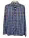 Peter Millar Size L Blue & Multi Nylon Plaid Button Down Men's Long Sleeve Shirt Blue & Multi / L