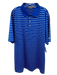Peter Millar AS IS Size XXL Blue & White Polyester Striped Polo Short Sleeve Blue & White / XXL