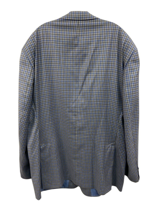 Hamilton Blue & Gray Wool Plaid 2 Button Men's Blazer Blue & Gray / Est XXL