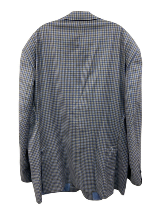 Hamilton Blue & Gray Wool Plaid 2 Button Men's Blazer Blue & Gray / Est XXL