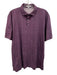 Peter Millar Size L Purple & White Cotton All Over Print Polo Men's Short Sleeve Purple & White / L