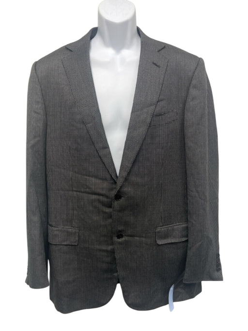 Ermenegildo Zegna Black & White Silk All Over Print 2 Button Men's Blazer Black & White / 54L