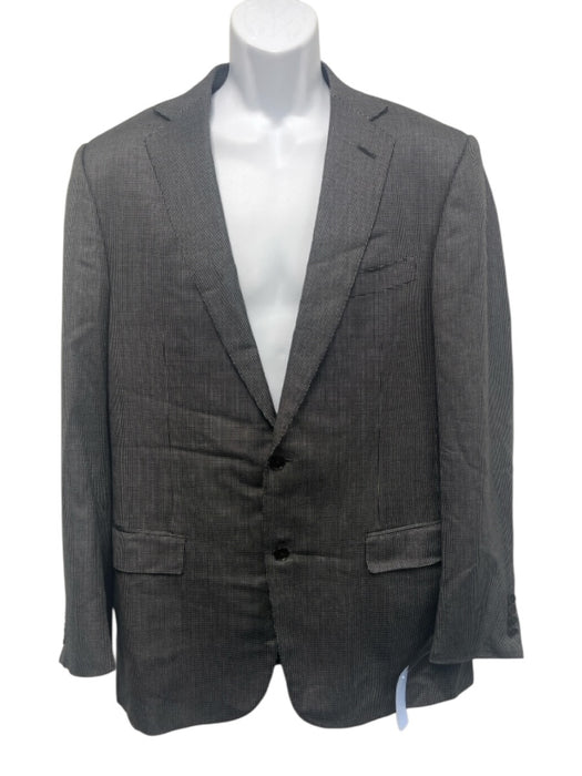 Ermenegildo Zegna Black & White Silk All Over Print 2 Button Men's Blazer Black & White / 54L