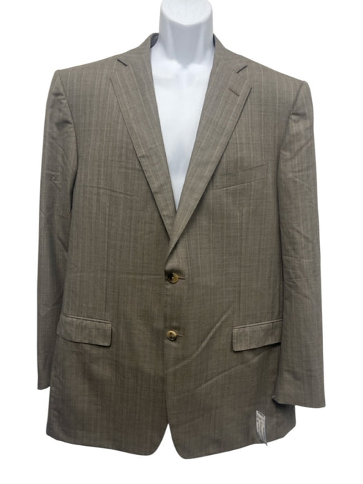 Ermenegildo Zegna Beige & Blue Print Wool All Over Print 2 Button Men's Blazer Beige & Blue Print / 58L
