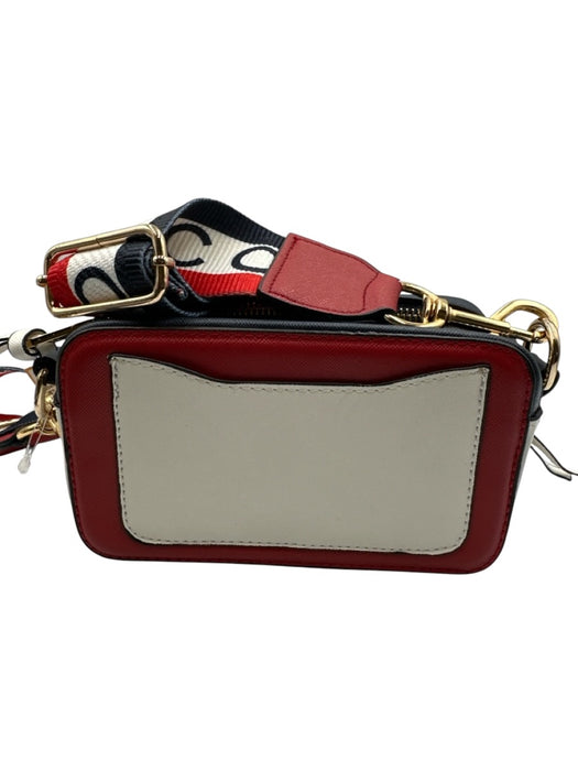 Marc Jacobs Red, White, Navy Leather Gold hardware Zip Close Crossbody Bag Red, White, Navy