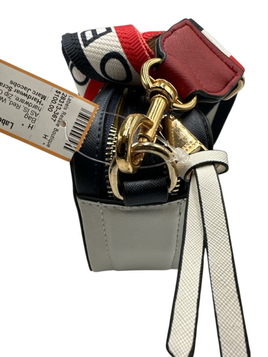 Marc Jacobs Red, White, Navy Leather Gold hardware Zip Close Crossbody Bag Red, White, Navy