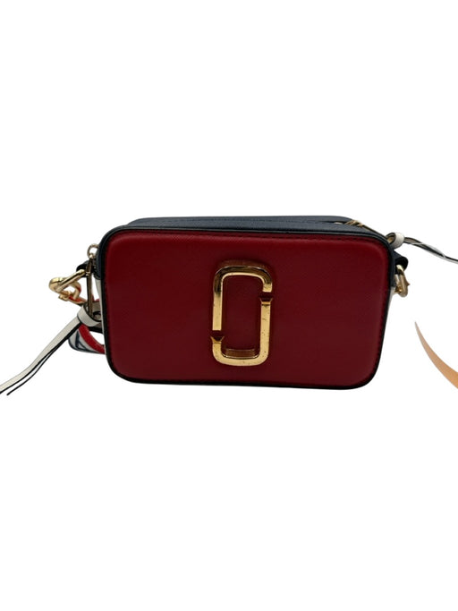 Marc Jacobs Red, White, Navy Leather Gold hardware Zip Close Crossbody Bag Red, White, Navy
