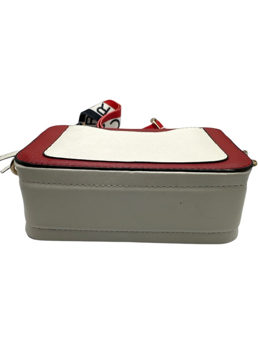 Marc Jacobs Red, White, Navy Leather Gold hardware Zip Close Crossbody Bag Red, White, Navy