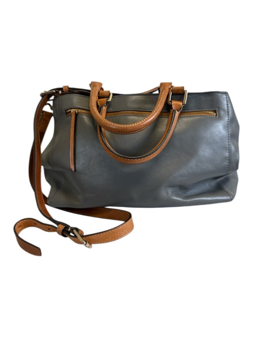 Dooney & Bourke Gray & Brown Leather Crossbody Strap Magnetic Close Bag Gray & Brown / M