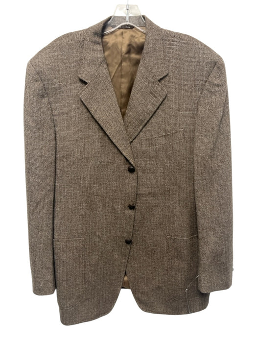 Canali Tan Wool Blend Solid 3 button Men's Blazer Tan / 54