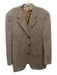 Canali Tan Wool Blend Solid 3 button Men's Blazer Tan / 54
