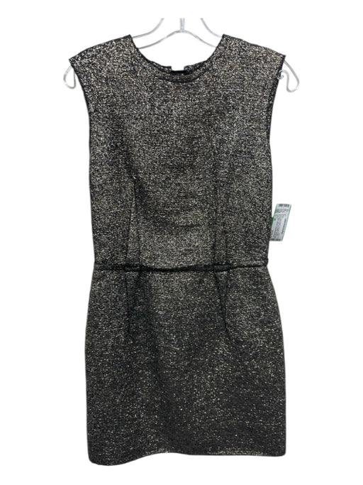 Lanvin Size S / 38 Gold & Black Polyester & Wool Sleeveless Darted Shift Dress Gold & Black / S / 38