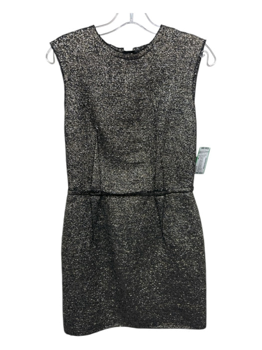 Lanvin Size S / 38 Gold & Black Polyester & Wool Sleeveless Darted Shift Dress Gold & Black / S / 38