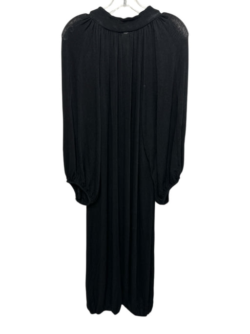 Toteme Size XXS Black Viscose Blend Stretch V Neck Long Balloon Sleeve Dress Black / XXS