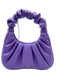 JW PEI Purple PU Leather Gathered Scrunch Detail Shoulder Bag Purple / S