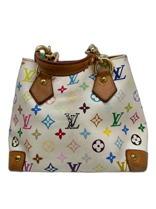 Louis Vuitton Dark Brown Leather Monogram Silver Tone Hardware Zip Top Bag Dark Brown