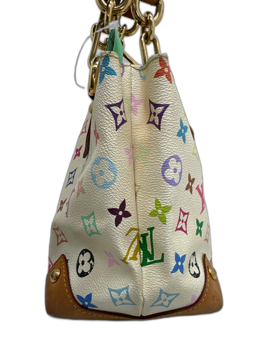 Louis Vuitton Dark Brown Leather Monogram Silver Tone Hardware Zip Top Bag Dark Brown