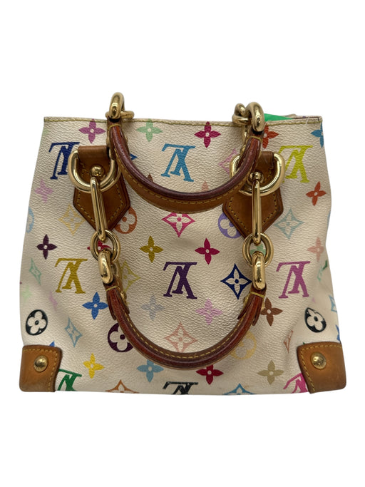 Louis Vuitton Dark Brown Leather Monogram Silver Tone Hardware Zip Top Bag Dark Brown