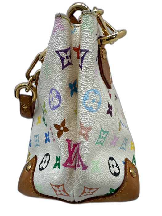 Louis Vuitton Dark Brown Leather Monogram Silver Tone Hardware Zip Top Bag Dark Brown