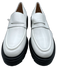 Stuart Weitzman Shoe Size 8.5 White & Black Leather Upper Lug Sole Penny Loafers White & Black / 8.5