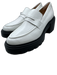 Stuart Weitzman Shoe Size 8.5 White & Black Leather Upper Lug Sole Penny Loafers White & Black / 8.5