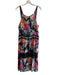 Johnny Was Size Medium Black & Multi Silk Sleeveless Abstract Floral Dress Black & Multi / Medium