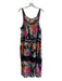 Johnny Was Size Medium Black & Multi Silk Sleeveless Abstract Floral Dress Black & Multi / Medium