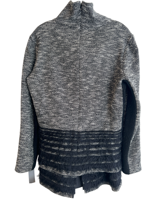 Adria Moss Size L Black & Gray Cotton & Acrylic Woven Faux Fur Skirt Set Black & Gray / L