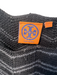 Tory Burch Size L Black & Gray Merino Wool Knit Scallop Detail Chevron Dress Black & Gray / L