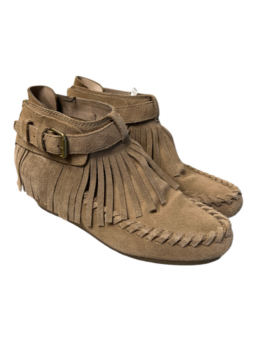 Ash Shoe Size 40 Brown Leather Suede Almond Toe Wedge Heel Moccasin Shoes Brown / 40