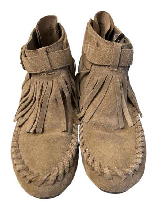 Ash Shoe Size 40 Brown Leather Suede Almond Toe Wedge Heel Moccasin Shoes Brown / 40
